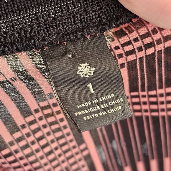 Maison Scotch Mauve Pink and Black Lightweight Geometric Blouse Sz 1 4 - Picture 7 of 10